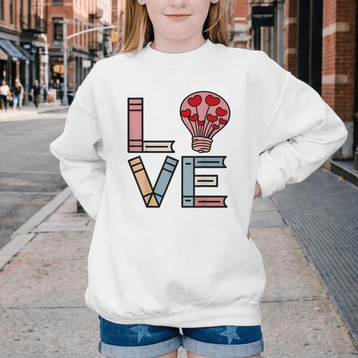 Love Books Reading Youth Crewneck Sweatshirt