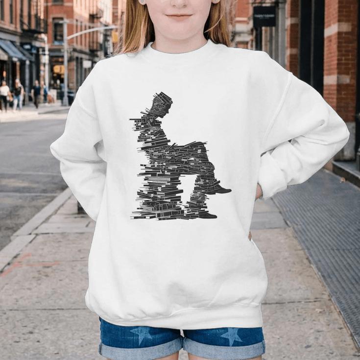 Men Pixel Art Geometric Book Human Drawing Graphic Men Youth Crewneck Sweatshirt