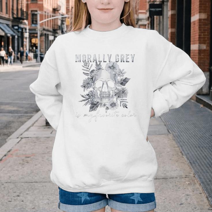 Morally Grey Is My Favorite Color Morally Grey Book Club Youth Crewneck Sweatshirt