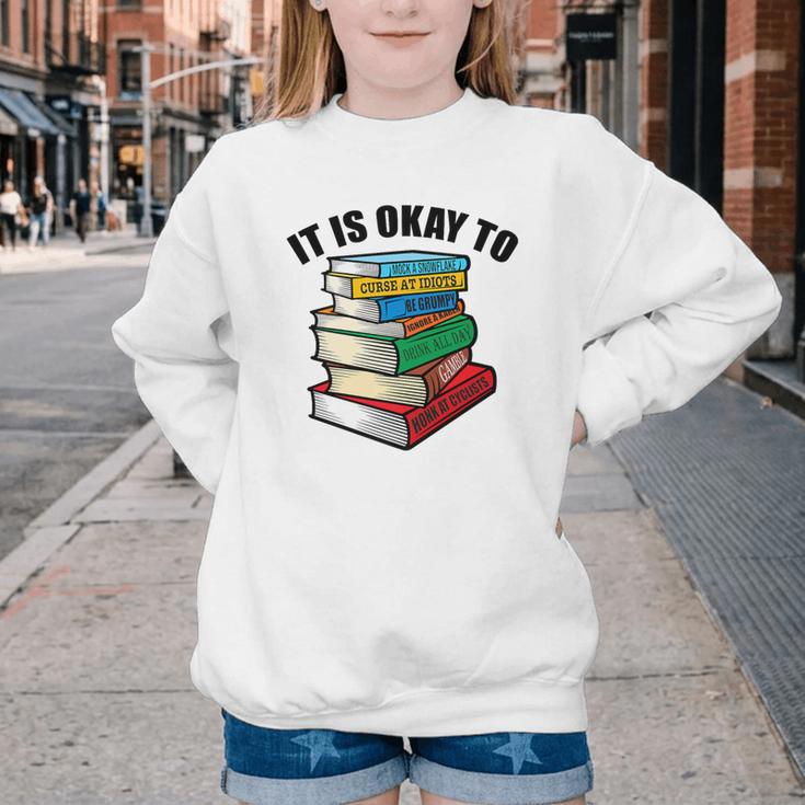 It Is Okay To Be a Grumpy Old Man Book Lover Premium Youth Crewneck Sweatshirt
