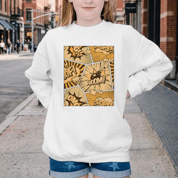 Orange Comic Book Orange Color Graphic Premium Tri-Blend Youth Crewneck Sweatshirt