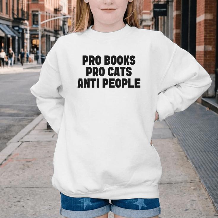 PRO Books PRO Cats Anti People Youth Crewneck Sweatshirt PRO Books PRO Cats Anti People Youth Crewneck Sweatshirt