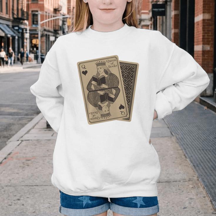 Queen Of Books Playing Card Aesthetic For Book Lovers Premium Tri-Blend Youth Crewneck Sweatshirt Queen Of Books Playing Card Aesthetic For Book Lovers Premium Tri-Blend Youth Crewneck Sweatshirt