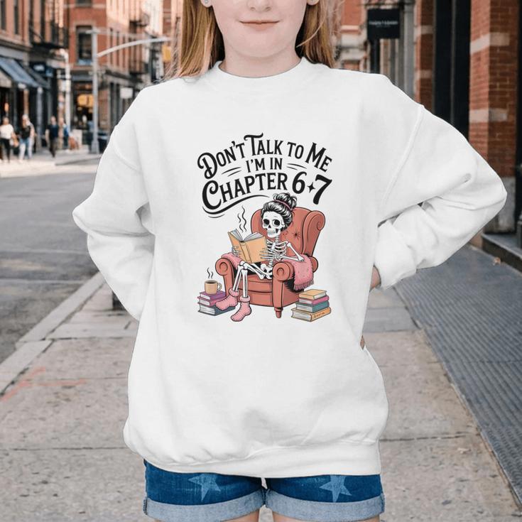 Reading 67 Six Seven Meme English Teacher Book Lover Youth Crewneck Sweatshirt