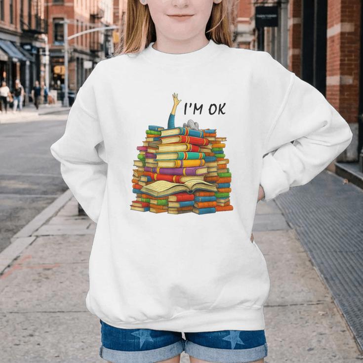 Reading Books Librarian Reader Nerd I'm Ok Teacher School Youth Crewneck Sweatshirt Reading Books Librarian Reader Nerd I'm Ok Teacher School Youth Crewneck Sweatshirt