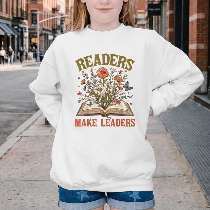 Reading Squad Book Lover Bookish Floral Readers Make Leaders Youth Crewneck Sweatshirt Reading Squad Book Lover Bookish Floral Readers Make Leaders Youth Crewneck Sweatshirt