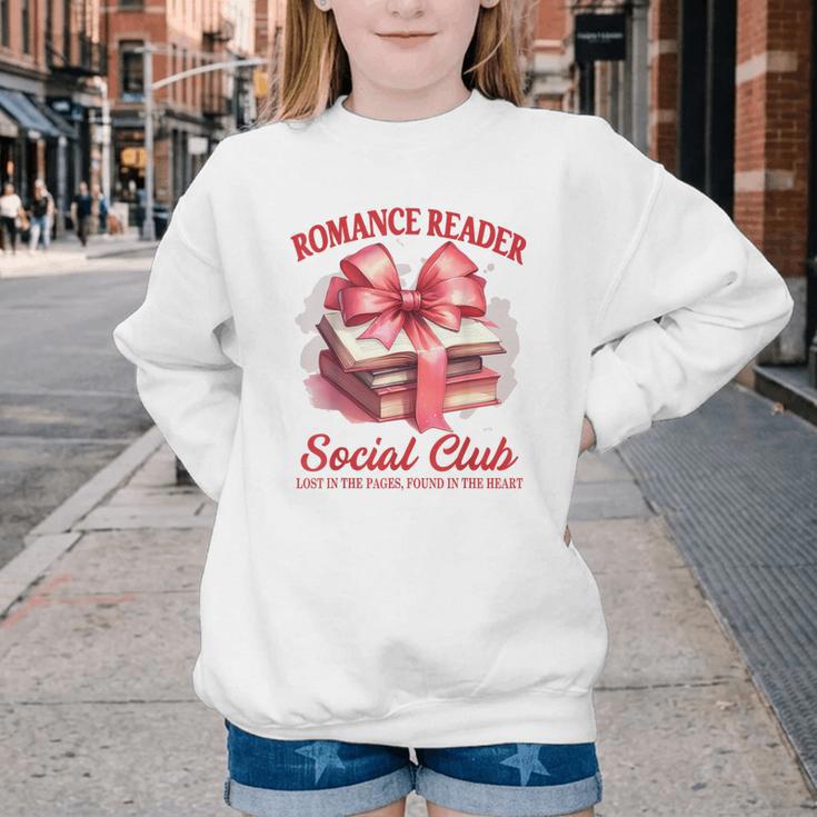 Romance Book Reading Bookish Romance Reader Social Club Youth Crewneck Sweatshirt