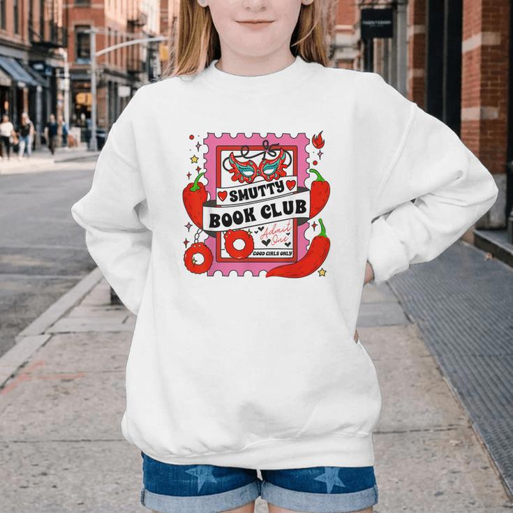 Smut Reader Smutty Vibes Spicy Romance Smutty Book Club Youth Crewneck Sweatshirt