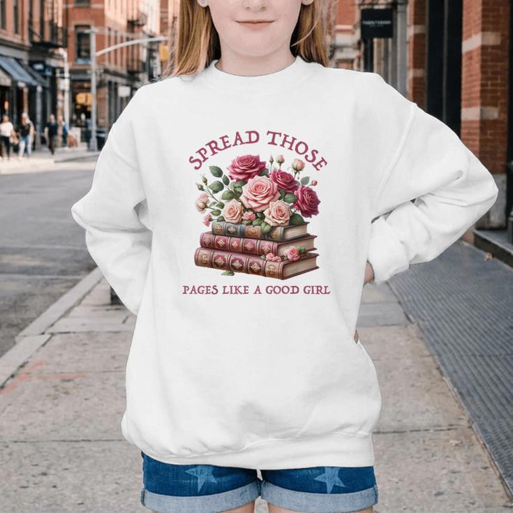 Spicy Books Spread Those Pages Like A Good Girl Dark Romance Youth Crewneck Sweatshirt Spicy Books Spread Those Pages Like A Good Girl Dark Romance Youth Crewneck Sweatshirt