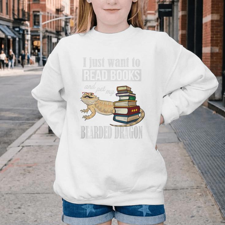 Tiny Dinosaur Read Books & Pet My Bearded Dragon Lover Premium Tri-Blend Youth Crewneck Sweatshirt