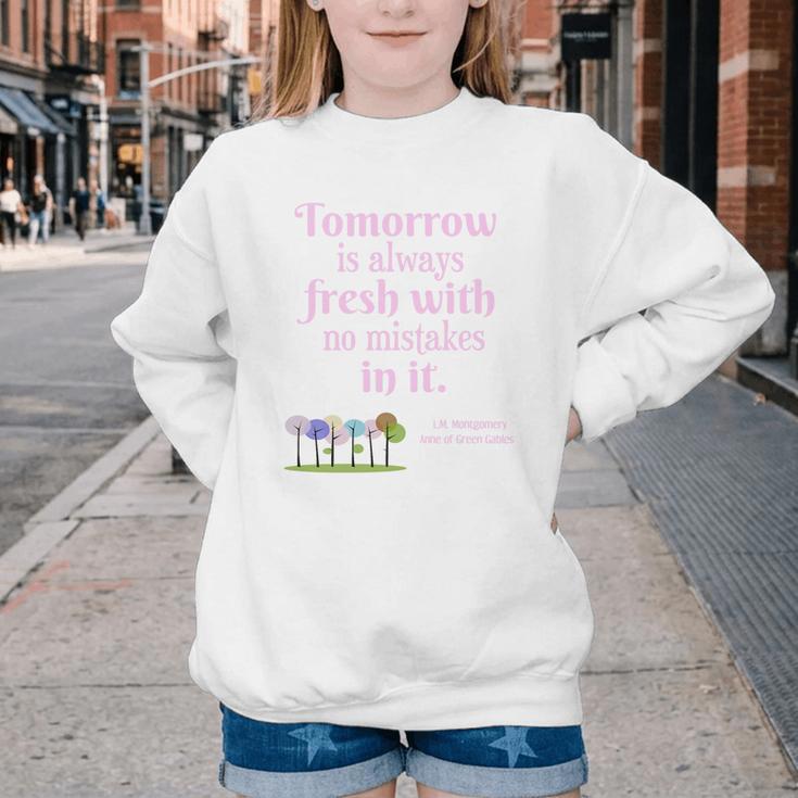 Tomorrow Is Fresh Anne Of Green Gables Book Quote Shirt Premium Tri-Blend Youth Crewneck Sweatshirt
