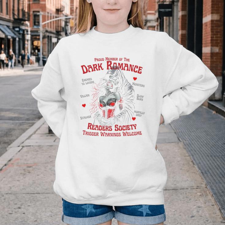 Trigger Warning Book Lover Dark Romance Smut Reader Youth Crewneck Sweatshirt