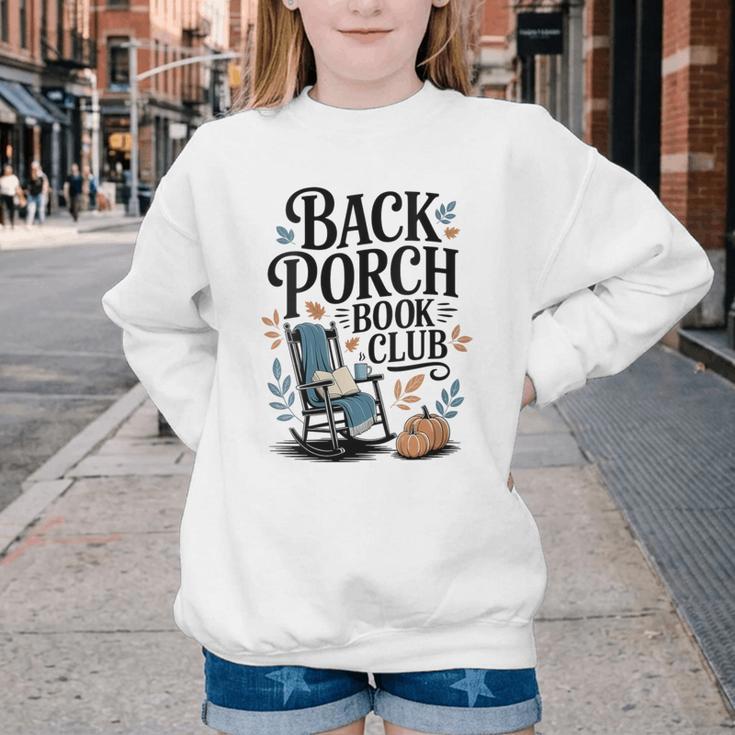 Vintage Reader Author Country Aesthetic Back Porch Book Club Youth Crewneck Sweatshirt