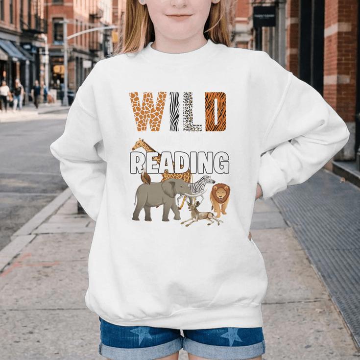 Wild About Reading Book Reader Book Nerd Book Reading Lover Premium Tri-Blend Youth Crewneck Sweatshirt