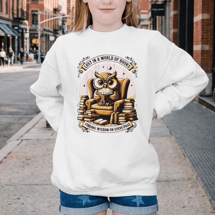 Wise Owl Reading Books Youth Crewneck Sweatshirt Wise Owl Reading Books Youth Crewneck Sweatshirt