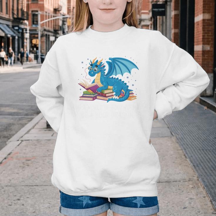 In A World Full Of Bookworms Be A Book Dragon Youth Crewneck Sweatshirt