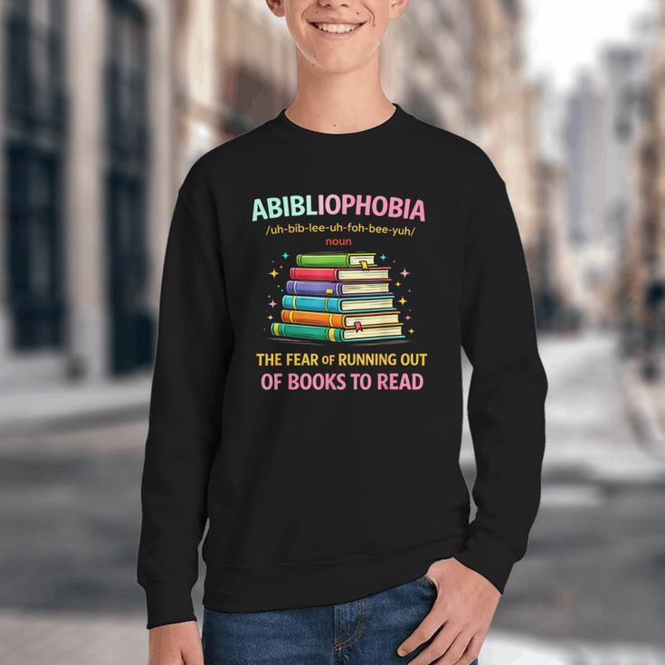 Abibliophobia Book Lovers Graphic Youth Crewneck Sweatshirt Abibliophobia Book Lovers Graphic Youth Crewneck Sweatshirt
