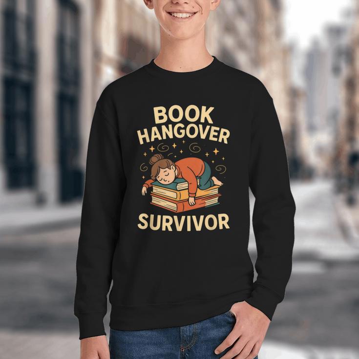 Book Hangover Survivor Reading Humor Librarian Bibliophiles Youth Crewneck Sweatshirt
