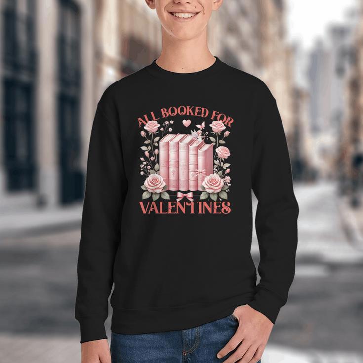 All Booked For Valentines Shirt Romantic Cupid Roses Books Youth Crewneck Sweatshirt All Booked For Valentines Shirt Romantic Cupid Roses Books Youth Crewneck Sweatshirt