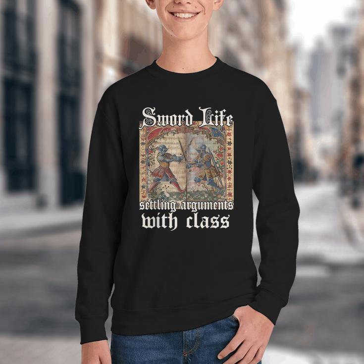 Buhurt Hourly Book Epic Knight Fight In Armor Buhurt Youth Crewneck Sweatshirt