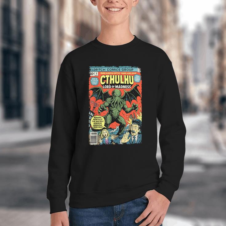 Cthulhu Lord Of Madness Vintage Comic Book Cover Youth Crewneck Sweatshirt Cthulhu Lord Of Madness Vintage Comic Book Cover Youth Crewneck Sweatshirt