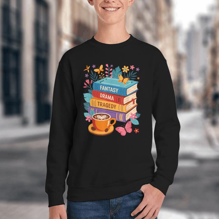 Fantasy Drama Tragedy Books Subtle Anti-Trump Youth Crewneck Sweatshirt Fantasy Drama Tragedy Books Subtle Anti-Trump Youth Crewneck Sweatshirt
