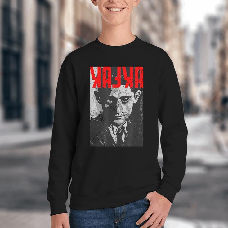 Kafka Franz Portrait Books And Literature Youth Crewneck Sweatshirt