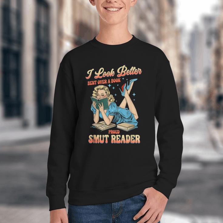I Look Better Bent Over A Book Proud Smut Reader Adult Humor Youth Crewneck Sweatshirt