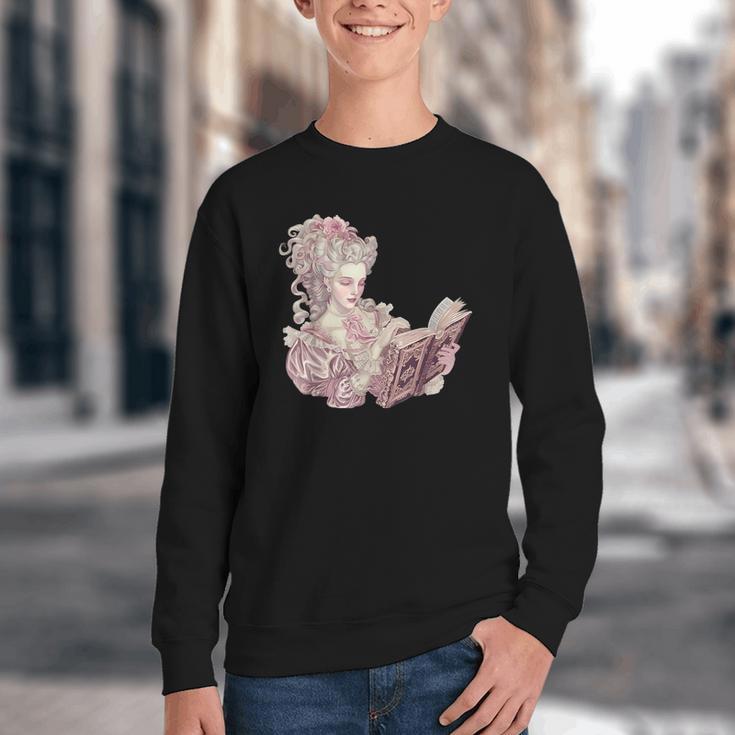 Marie Antoinette Reading A Book Youth Crewneck Sweatshirt