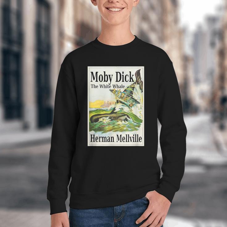 Moby Dick Book Cover Illustration Youth Crewneck Sweatshirt