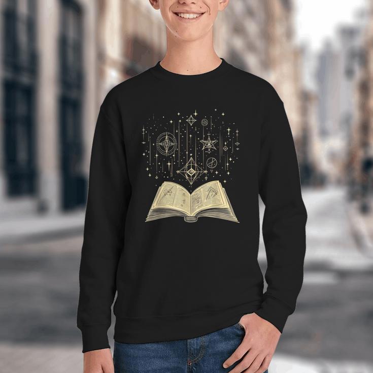 Mystic Astral Lunar Celestial Witch Spell Book Youth Crewneck Sweatshirt