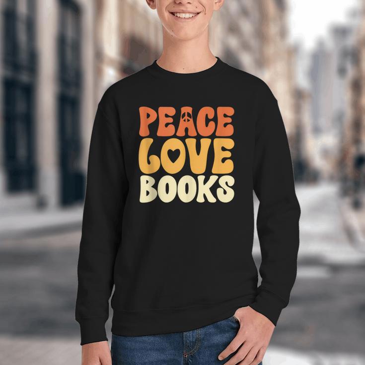 Peace Love Books Men Women Youth Crewneck Sweatshirt