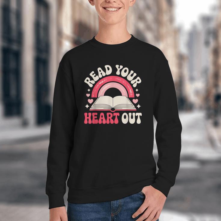 Read Your Heart Out Book Lover Fun Reading Time Youth Crewneck Sweatshirt Read Your Heart Out Book Lover Fun Reading Time Youth Crewneck Sweatshirt