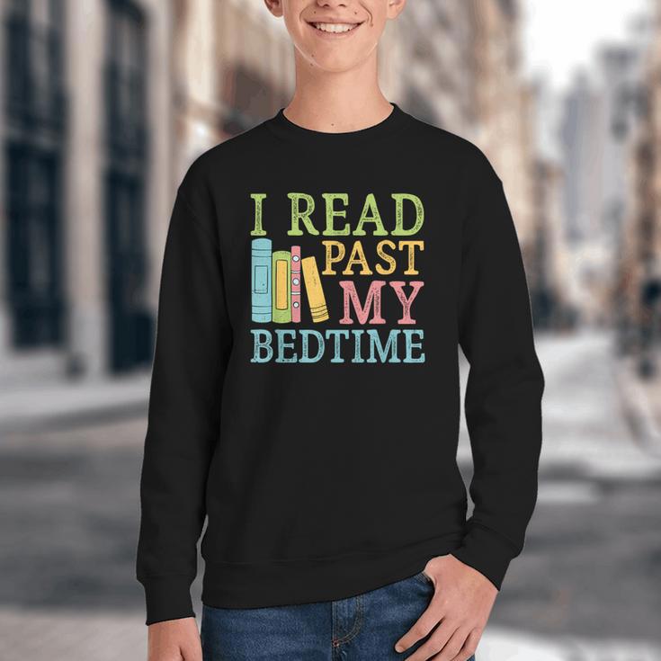 I Read Past My Bedtime Book Quote Humor Youth Crewneck Sweatshirt