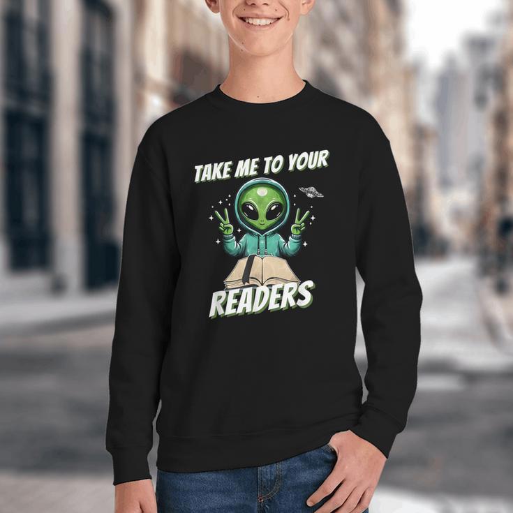 Take Me To Your Readers Across America Read More Books Youth Crewneck Sweatshirt