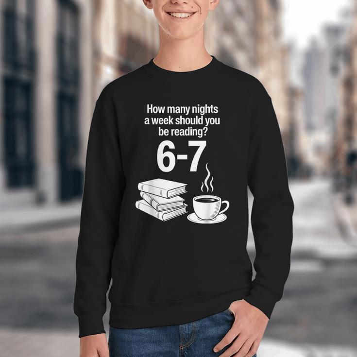 Reading 67 Meme English Teacher Book Lover Youth Crewneck Sweatshirt Reading 67 Meme English Teacher Book Lover Youth Crewneck Sweatshirt