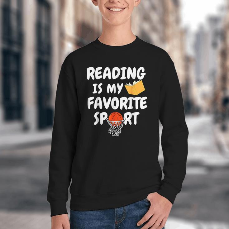 Reading Is My Tee Favorite Sport Basketball World Book Day Youth Crewneck Sweatshirt Reading Is My Tee Favorite Sport Basketball World Book Day Youth Crewneck Sweatshirt