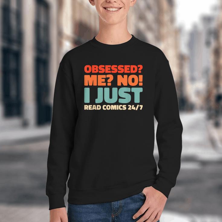 Retro Superheroes Art Graphic Novels Vintage Comic Books Youth Crewneck Sweatshirt
