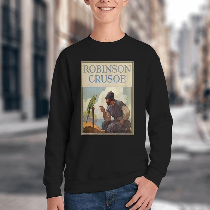 Robinson Crusoe Book Cover 1920 Youth Crewneck Sweatshirt