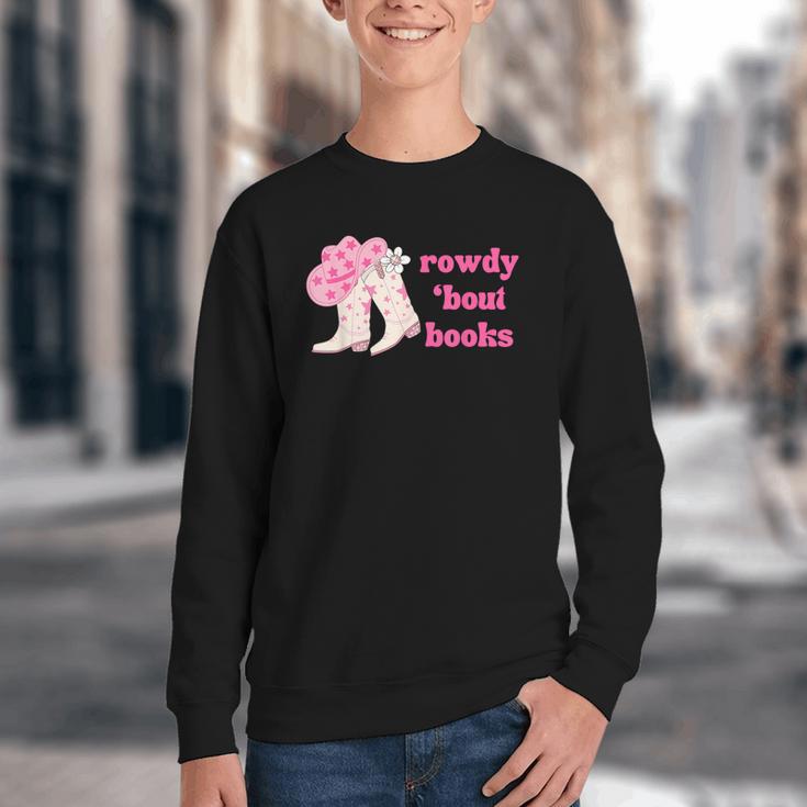 Rowdy 'Bout Books Cowboy Lovers Youth Crewneck Sweatshirt