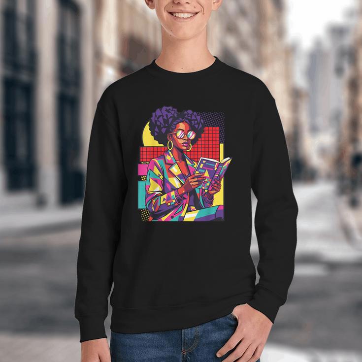 History Woman Reading Book Geometric Girl Educated Youth Crewneck Sweatshirt History Woman Reading Book Geometric Girl Educated Youth Crewneck Sweatshirt
