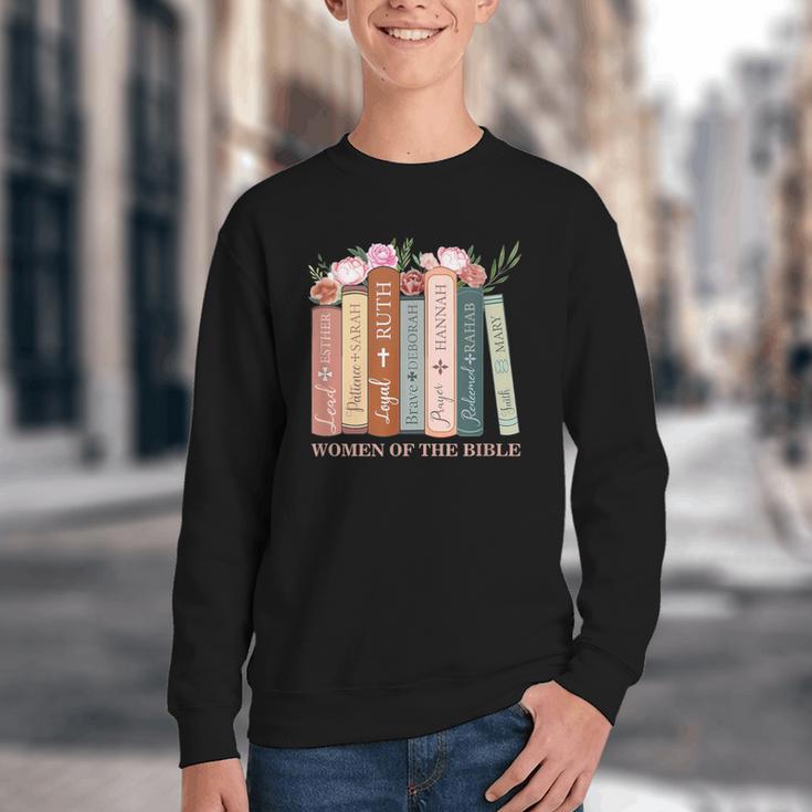 Women Of The Bible Christian Books Full Color Youth Crewneck Sweatshirt Women Of The Bible Christian Books Full Color Youth Crewneck Sweatshirt