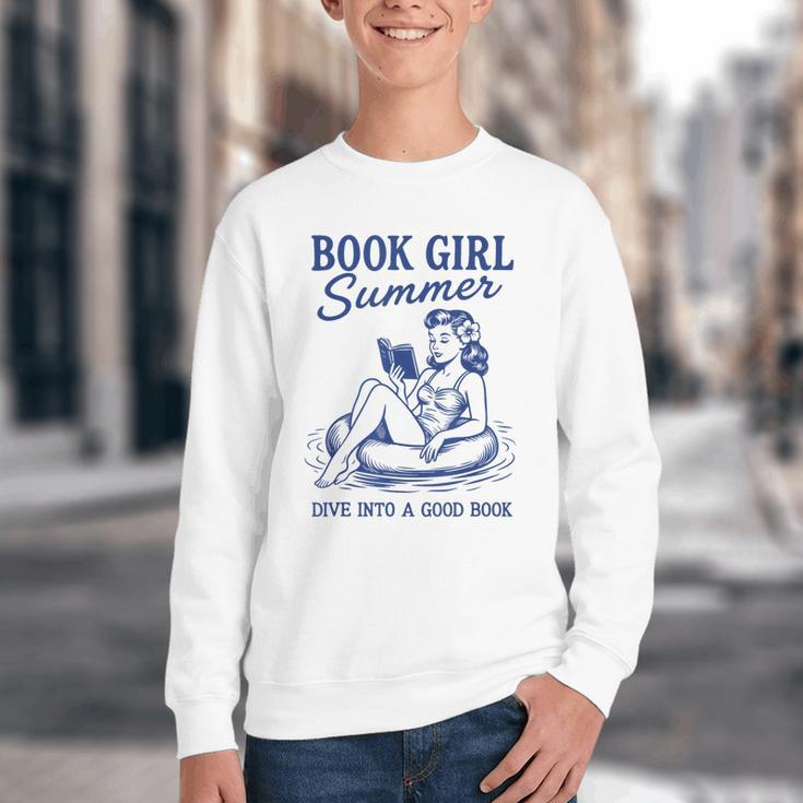 Book Girl Summer Youth Crewneck Sweatshirt