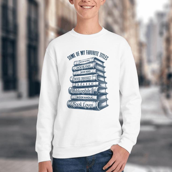 Book Lover Bookish Reader Bibliophile Book Nerd Titles Youth Crewneck Sweatshirt Book Lover Bookish Reader Bibliophile Book Nerd Titles Youth Crewneck Sweatshirt