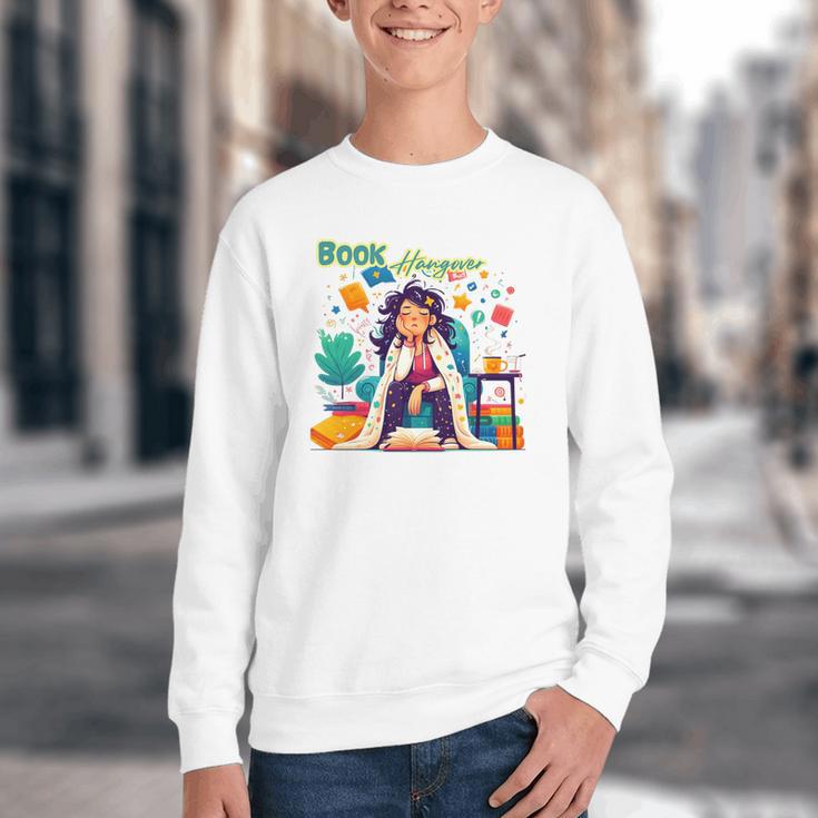 Book Lover Woman Woman Book Hangover Premium Tri-Blend Youth Crewneck Sweatshirt