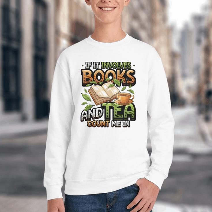 Bookworm If It Involves Books And Tea Lover Reading Premium Tri-Blend Youth Crewneck Sweatshirt