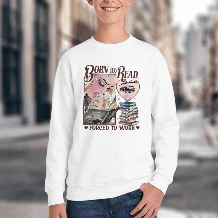 Born To Read Forced To Work Booklover -Adults Book Lovers Casual Grey Small Youth Crewneck Sweatshirt Born To Read Forced To Work Booklover -Adults Book Lovers Casual Grey Small Youth Crewneck Sweatshirt
