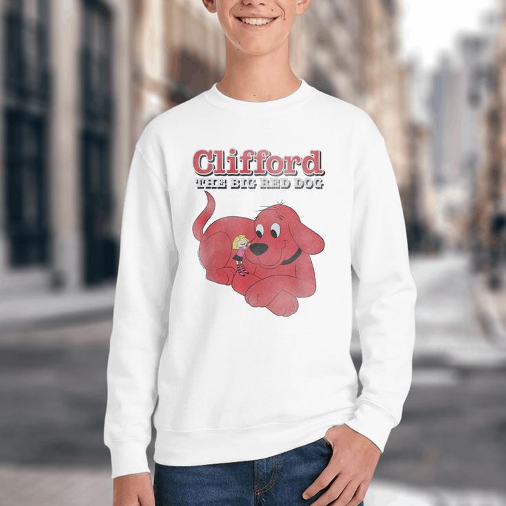 Clifford The Big Red Dog Clifford And Emily Book Cover Youth Crewneck Sweatshirt Clifford The Big Red Dog Clifford And Emily Book Cover Youth Crewneck Sweatshirt