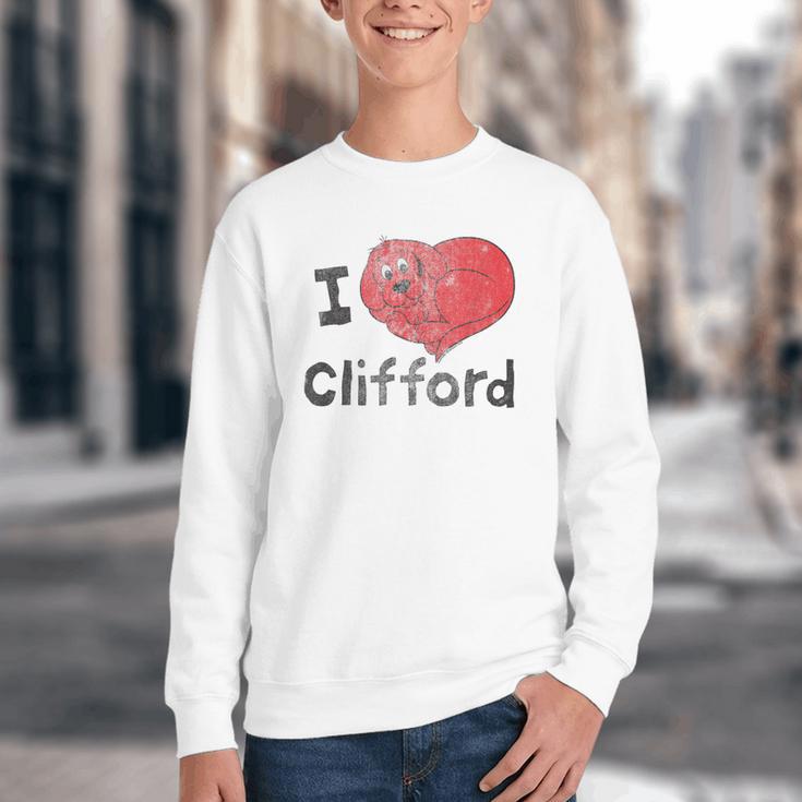 Clifford The Big Red Dog I Heart Clifford Childrens Books Youth Crewneck Sweatshirt
