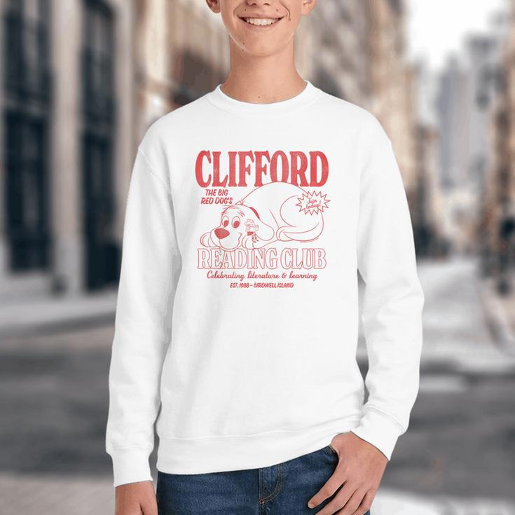 Clifford The Big Red Dog Reading Club Est 1988 Kids Books Youth Crewneck Sweatshirt
